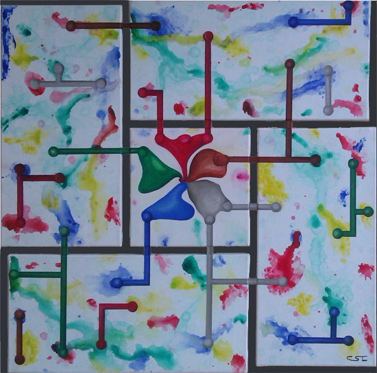 5-fach Rahmen mit verschraubten Aluteilen verbunden.